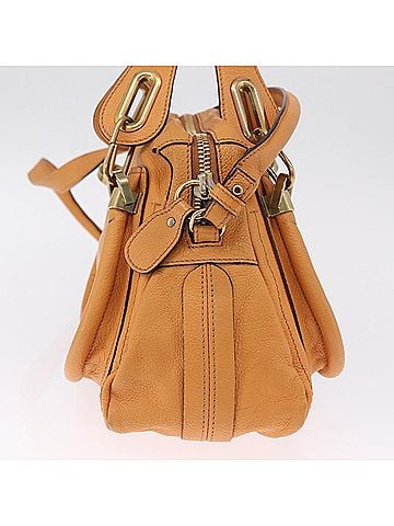 Chloé Paraty Top Handle Leather Orange Leather Handbag (view 2)