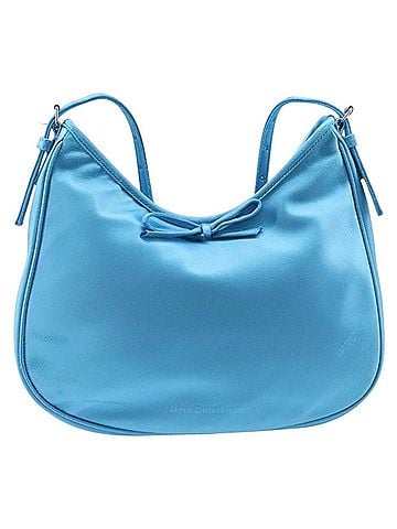 Balenciaga Leopolda Satin Blue Satin Shoulder Bag Bag (view 1)