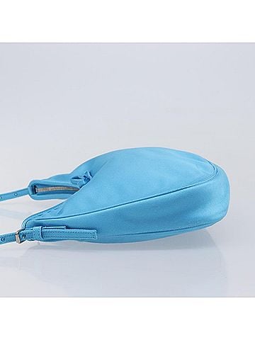 Balenciaga Leopolda Satin Blue Satin Shoulder Bag Bag (view 2)