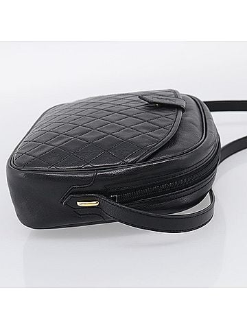 Saint Laurent Vintage Shoulder Bag Leather Black Leather Shoulder Bag Bag (view 2)