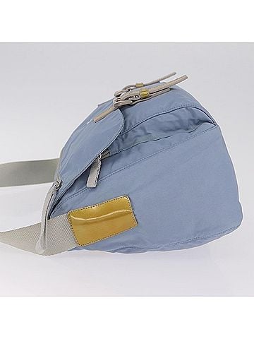 Prada Double Buckle Flap Messenger Re-Nylon Blue Nylon Handbag (view 2)