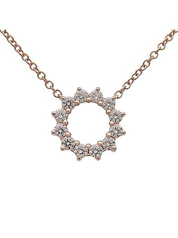 Tiffany & Co. Open Circle Pendant 18K Rose Gold With Diamonds Gold Rose_Gold Necklace Jewelry (view 2)