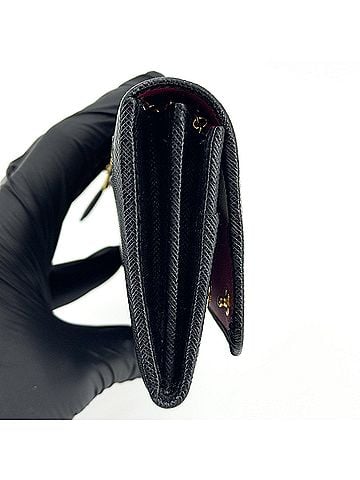 Prada Flap Saffiano Leather Black Leather Wallets Accessory (view 2)