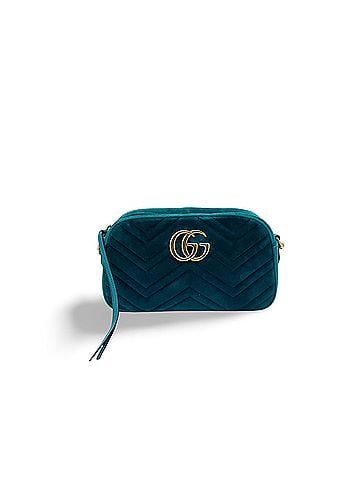 Gucci Gg Marmont Matelasse Velvet Green Velvet Shoulder Bag Bag (view 1)