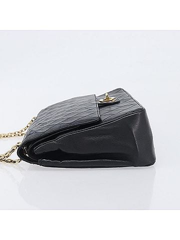 Chanel Vintage Classic Double Flap Quilted Lambskin Black Leather Handbag (view 2)