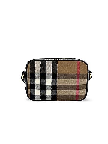 Burberry Camera Vintage Check Canvas Black Canvas Handbag (view 1)