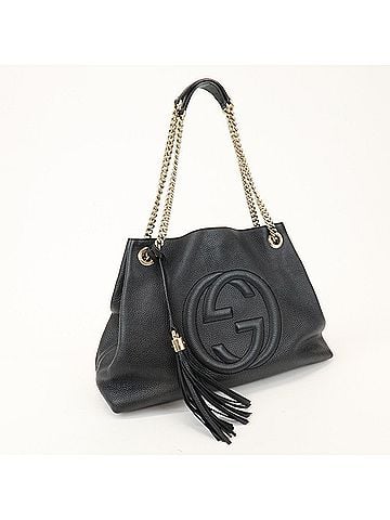 Gucci Soho Chain Strap Leather Black Leather Shoulder Bag Bag (view 2)