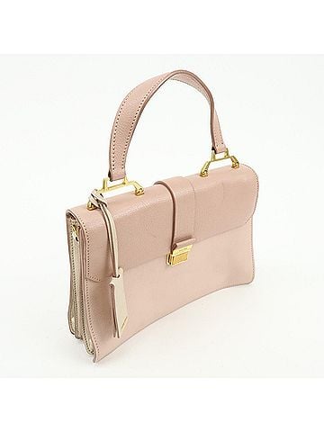 Miu Miu Madras Convertible Compartment Top Handle Leather Pink Leather Handbag (view 2)