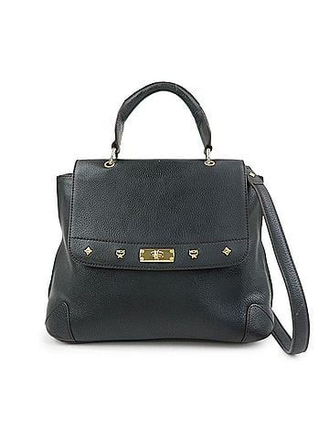 MCM Vintage Leather Black Leather Shoulder Bag Bag (view 1)