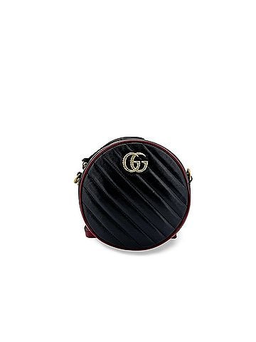 Gucci Gg Marmont Round Matelasse Leather Black Leather Shoulder Bag Bag (view 1)