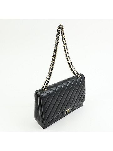 Chanel Jumbo Chain Leather Black Leather Shoulder Bag Bag (view 2)