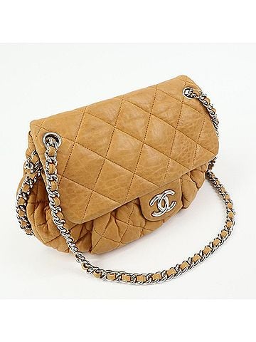 Chanel Chain Around Flap Quilted Leather Brown Leather Handbag (view 2)