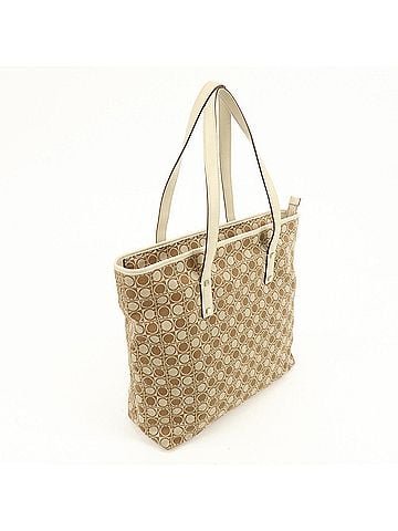 Salvatore Ferragamo Gancini Tote Canvas And Leather Beige Canvas Tote Bag Bag (view 2)