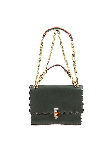 Fendi Kan I Leather Green Leather Shoulder Bag Bag (view 1)