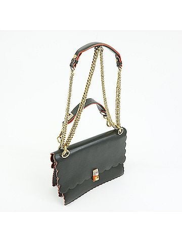 Fendi Kan I Leather Green Leather Shoulder Bag Bag (view 2)