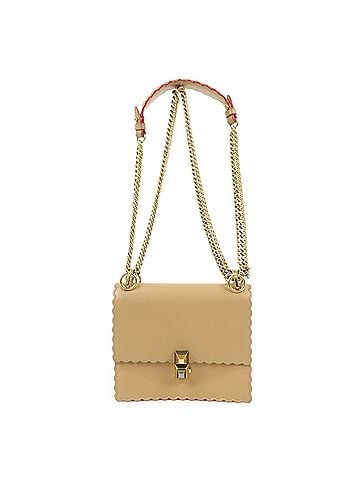 Fendi Kan I Leather Beige Leather Shoulder Bag Bag (view 1)