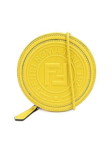Fendi Vintage Ff Round Embossed Leather Yellow Leather Crossbody Bag Bag (view 1)
