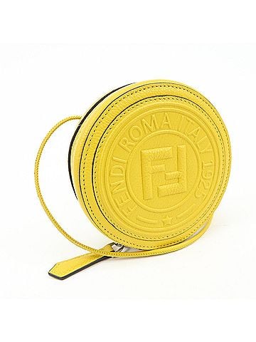 Fendi Vintage Ff Round Embossed Leather Yellow Leather Crossbody Bag Bag (view 2)