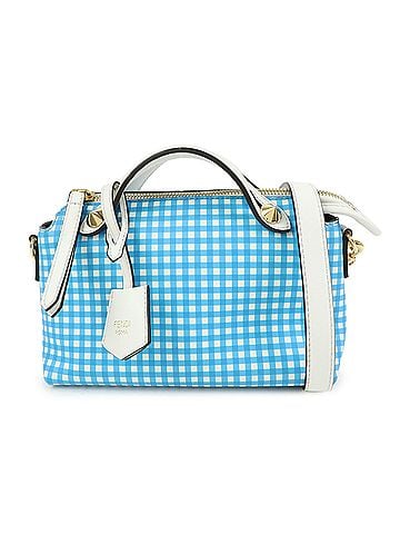 Fendi By The Way Satchel Printed Leather Blue Leather Handbag (view 1)