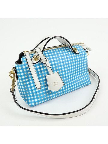 Fendi By The Way Satchel Printed Leather Blue Leather Handbag (view 2)