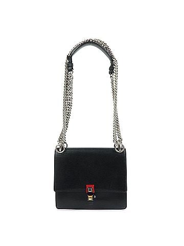 Fendi Kan I Leather Black Leather Shoulder Bag Bag (view 1)