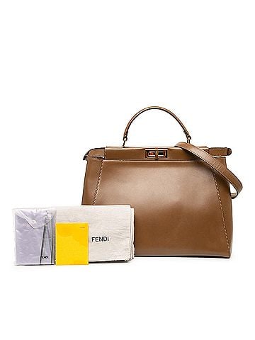 Fendi Large Leather Peekaboo Iconic Satchel (view 2)