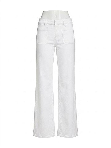 FRAME Le Slim Palazzo Modernist Pocket Jean in White (view 1)