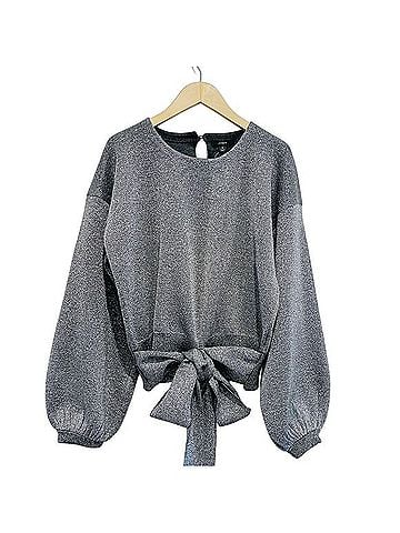 J.Crew Tie-Waist Metallic Crewneck Sweater Pullover Sweater (view 1)