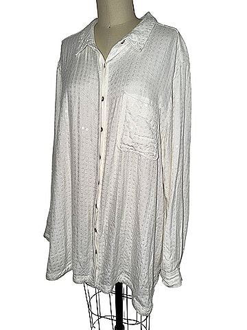Pilcro by Anthropologie Thanksgiving Outfit Boho Holiday Sparkly Sequin Tunic Long Sleeve Button-Down Shirt (view 2)