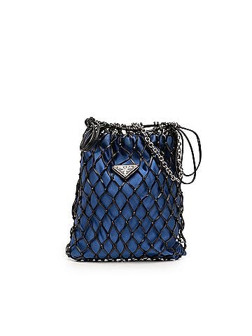 Prada Satin and Leather Net Chain Crossbody (view 1)