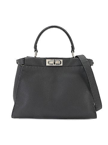 Fendi Fendi Selleria Peekaboo Regular 2-way Hand/Shoulder Handbag, Leather, Gray, 8BN290 (view 1)