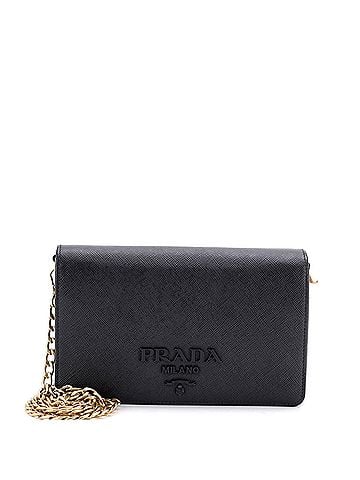 Prada Monochrome Wallet on Chain Saffiano Leather Mini (view 1)