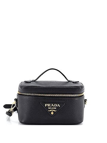 Prada Convertible Top Handle Vanity Shoulder Bag Vitello Daino Mini (view 1)