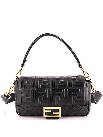 Fendi Baguette NM Bag Zucca Embossed Leather Medium (view 1)