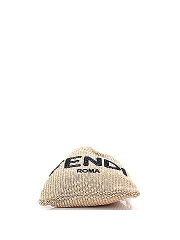 Fendi Logo Drawstring Bag Raffia with Leather (view 2)