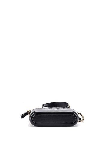 Chanel Gabrielle Logo Handle Double Zip Clutch with Chain Quilted Aged Calfskin (view 2)