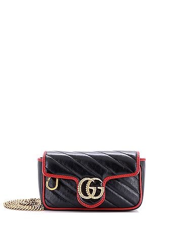 Gucci GG Marmont Flap Bag Diagonal Quilted Leather Super Mini (view 1)
