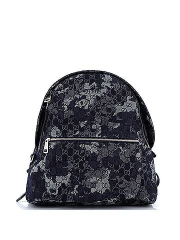Gucci Zip Front Pocket Backpack Camouflage GG Denim (view 1)