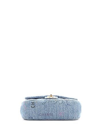 Chanel Denim Mood Flap Bag Logo Printed Quilted Denim Small (view 2)