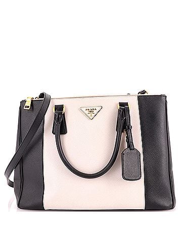 Prada Bicolor Double Zip Lux Tote Saffiano Leather Medium (view 1)
