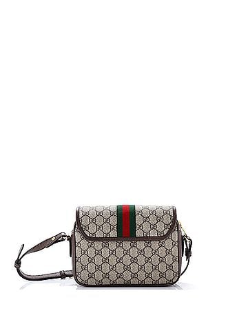 Gucci Ophidia Flap Shoulder Bag GG Coated Canvas with Leather Small (view 2)