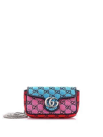 Gucci GG Marmont Flap Bag Diagonal Quilted GG Canvas Super Mini (view 1)