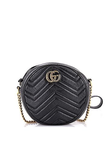 Gucci GG Marmont Round Shoulder Bag Matelasse Leather Mini (view 1)