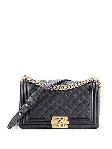 Chanel Boy Flap Bag Quilted Caviar Old Medium (view 1)