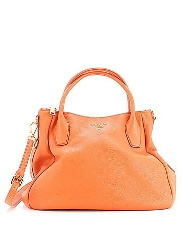 Prada Top Zip Convertible Tote Vitello Daino Large (view 1)
