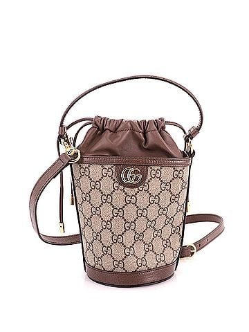 Gucci Ophidia Top Handle Bucket Bag GG Coated Canvas with Leather Mini (view 1)