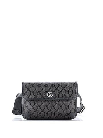 Gucci Ophidia Flap Belt Bag GG Coated Canvas with Leather (view 1)