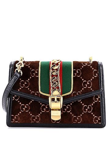 Gucci Sylvie Shoulder Bag GG Velvet Small (view 1)