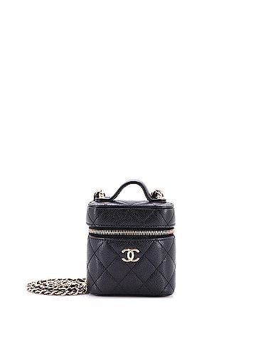 Chanel Handle with Care Vanity Case with Chain Quilted Caviar (view 1)