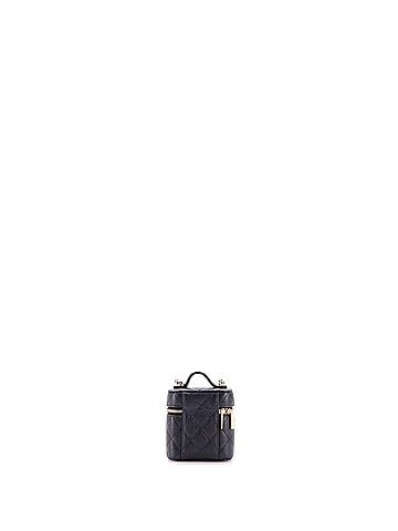 Chanel Handle with Care Vanity Case with Chain Quilted Caviar (view 2)